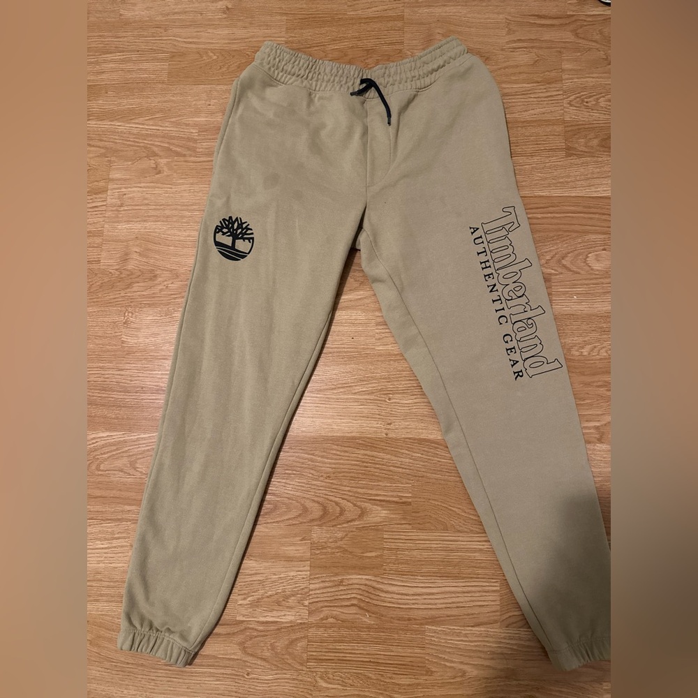 Timberland Men's Khaki Joggers with Logo